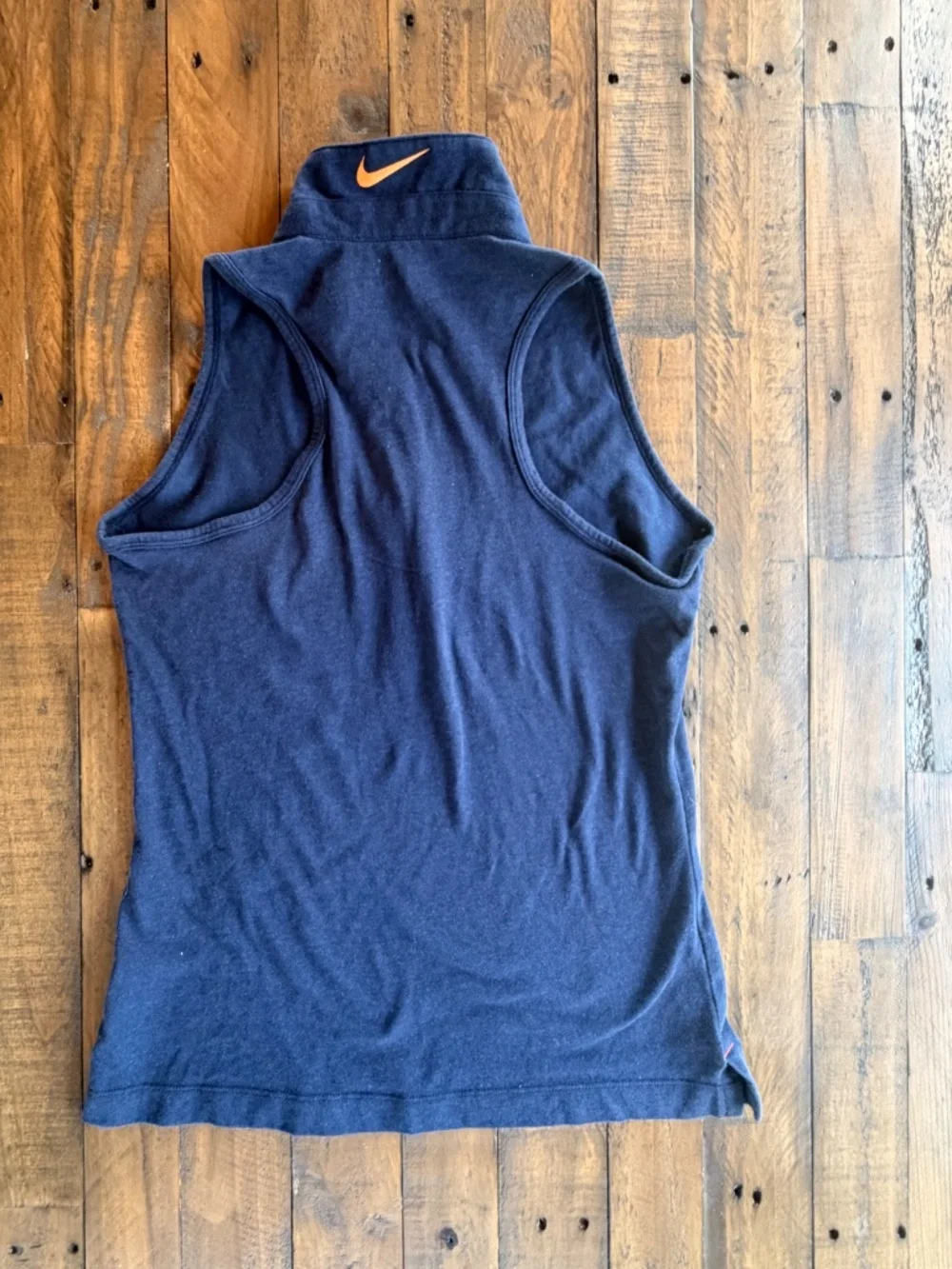 Nike Golf Dri-FIT Navy Orange Sleeveless Polo M